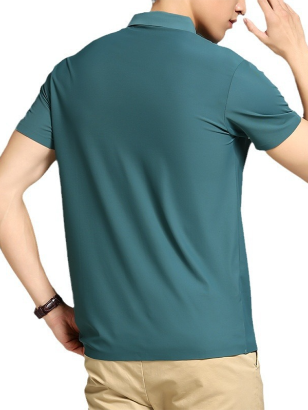 Ultra-Comfort Men's Quick-Dry Ice Silk Polo Shirt - High Elasticity & Non-Marking Short Sleeve for Effortless Style