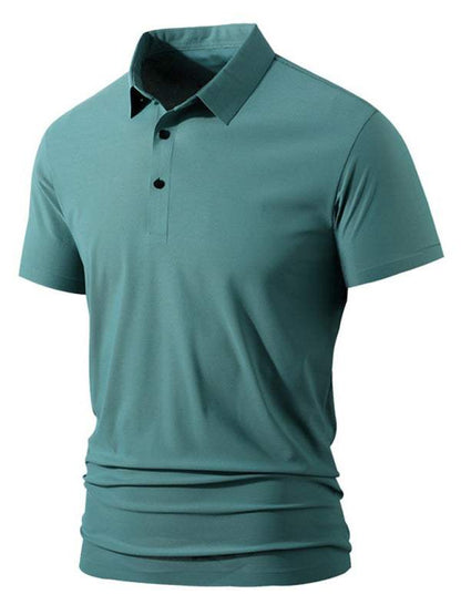 Ultra-Comfort Men's Quick-Dry Ice Silk Polo Shirt - High Elasticity & Non-Marking Short Sleeve for Effortless Style