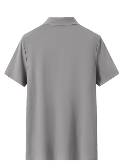 Ultra-Comfort Men's Quick-Dry Ice Silk Polo Shirt - High Elasticity & Non-Marking Short Sleeve for Effortless Style