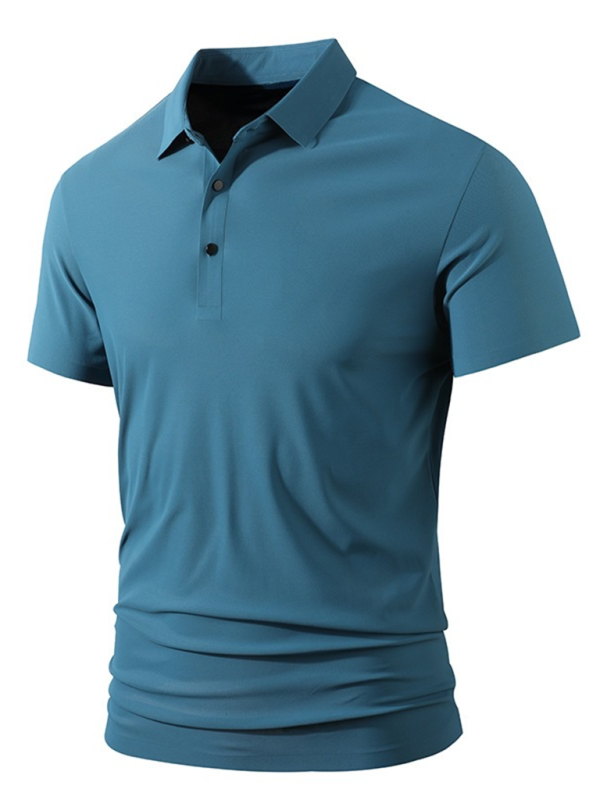 Ultra-Comfort Men's Quick-Dry Ice Silk Polo Shirt - High Elasticity & Non-Marking Short Sleeve for Effortless Style