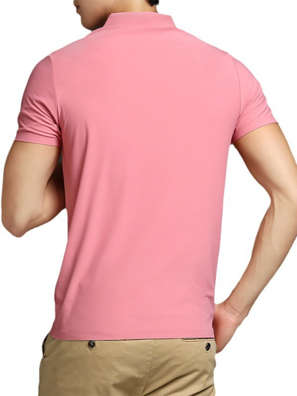 Ultra-Comfort Men's Quick-Dry Ice Silk Polo Shirt - High Elasticity & Non-Marking Short Sleeve for Effortless Style