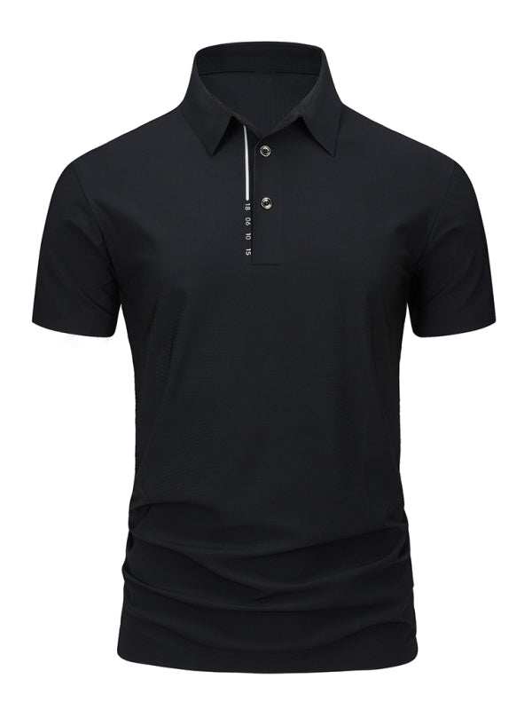 Ultimate Comfort Ice Silk Polo Shirt for Men - High Elasticity, Breathable & Non-Marking