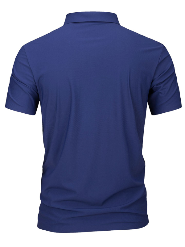 Ultimate Comfort Ice Silk Polo Shirt for Men - High Elasticity, Breathable & Non-Marking