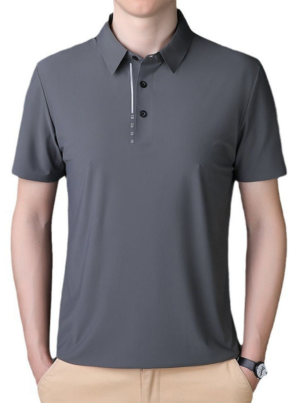 Ultimate Comfort Ice Silk Polo Shirt for Men - High Elasticity, Breathable & Non-Marking