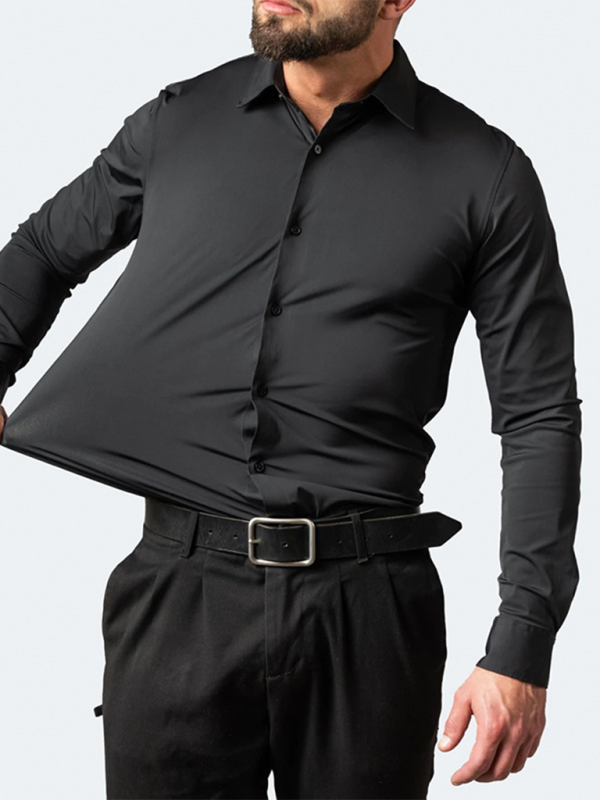 Elegantly Crafted Men's Wrinkle-Free Long-Sleeve Shirt for Effortless Style