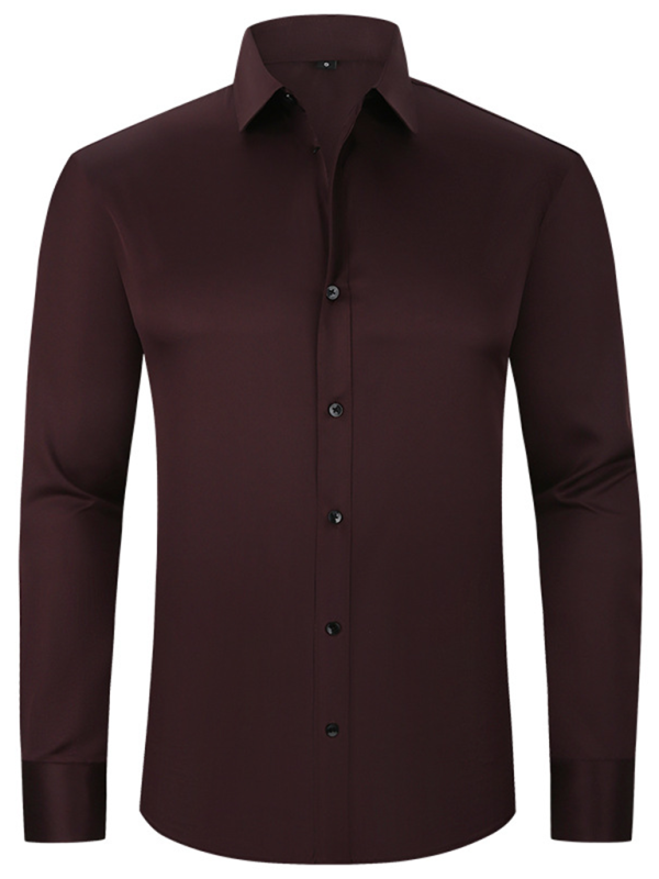 Elegantly Crafted Men's Wrinkle-Free Long-Sleeve Shirt for Effortless Style