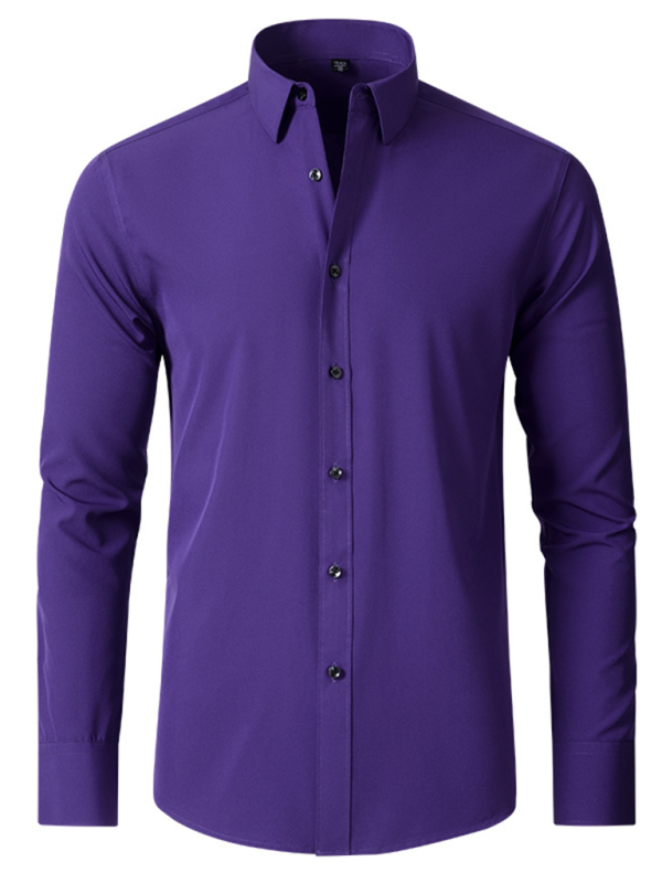 Elegantly Crafted Men's Wrinkle-Free Long-Sleeve Shirt for Effortless Style