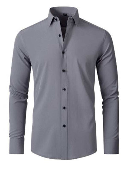 Elegantly Crafted Men's Wrinkle-Free Long-Sleeve Shirt for Effortless Style