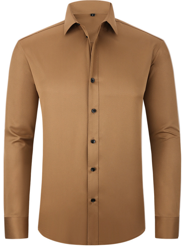 Elegantly Crafted Men's Wrinkle-Free Long-Sleeve Shirt for Effortless Style