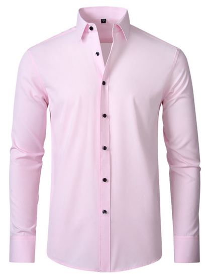 Elegantly Crafted Men's Wrinkle-Free Long-Sleeve Shirt for Effortless Style