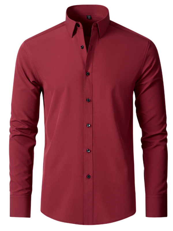 Elegantly Crafted Men's Wrinkle-Free Long-Sleeve Shirt for Effortless Style