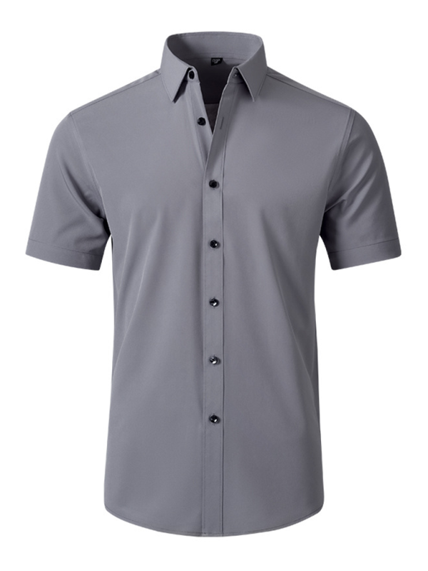 Effortlessly Chic: Men's Wrinkle-Resistant Short-Sleeve Shirt for All Seasons