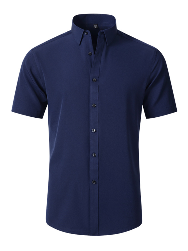 Effortlessly Chic: Men's Wrinkle-Resistant Short-Sleeve Shirt for All Seasons