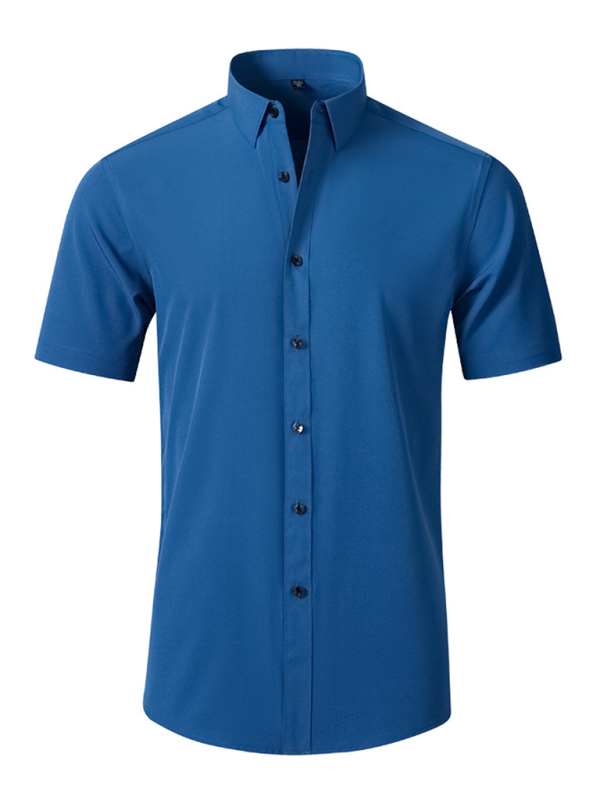 Effortlessly Chic: Men's Wrinkle-Resistant Short-Sleeve Shirt for All Seasons