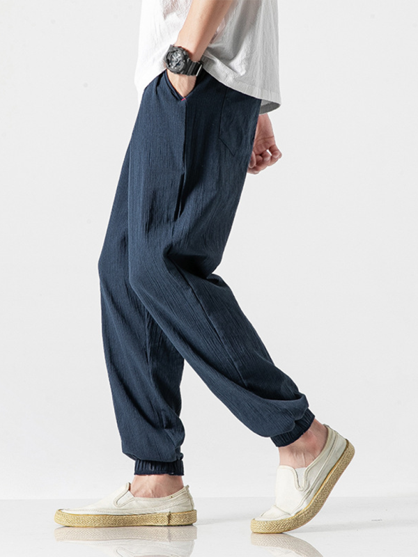 Stylish Men's Drawstring Linen Blend Harem Pants for Ultimate Comfort