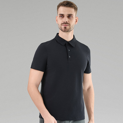 Breathable Men's Polo Shirt - Sleek Short-Sleeved Casual Top for Effortless Spring-Summer Style