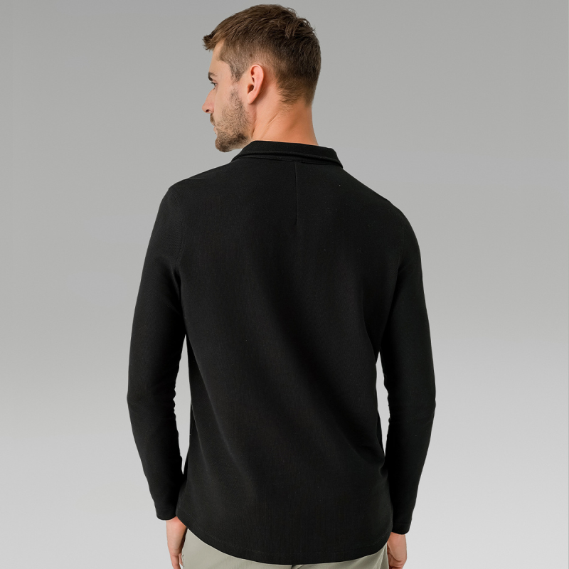 Ultimate Men's Versatile Long-Sleeve Polo: Breathable, Quick-Drying Sports Top for All Seasons