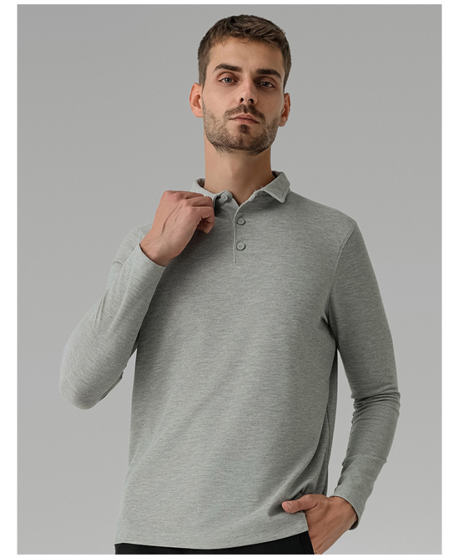 Ultimate Men's Versatile Long-Sleeve Polo: Breathable, Quick-Drying Sports Top for All Seasons