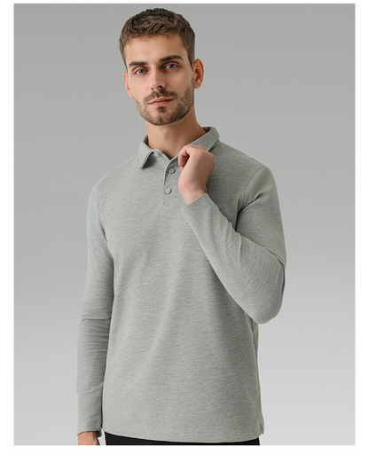 Ultimate Men's Versatile Long-Sleeve Polo: Breathable, Quick-Drying Sports Top for All Seasons