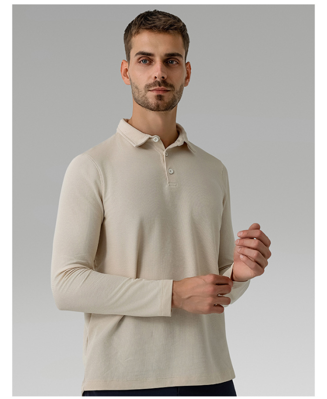 Ultimate Men's Versatile Long-Sleeve Polo: Breathable, Quick-Drying Sports Top for All Seasons