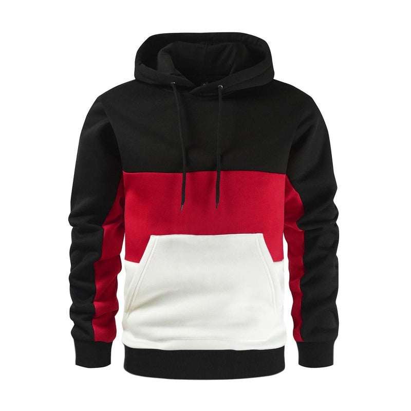 Stylish Men's Color Block Hoodie Sweatshirt - Comfortable Long Sleeve Design for Every Occasion